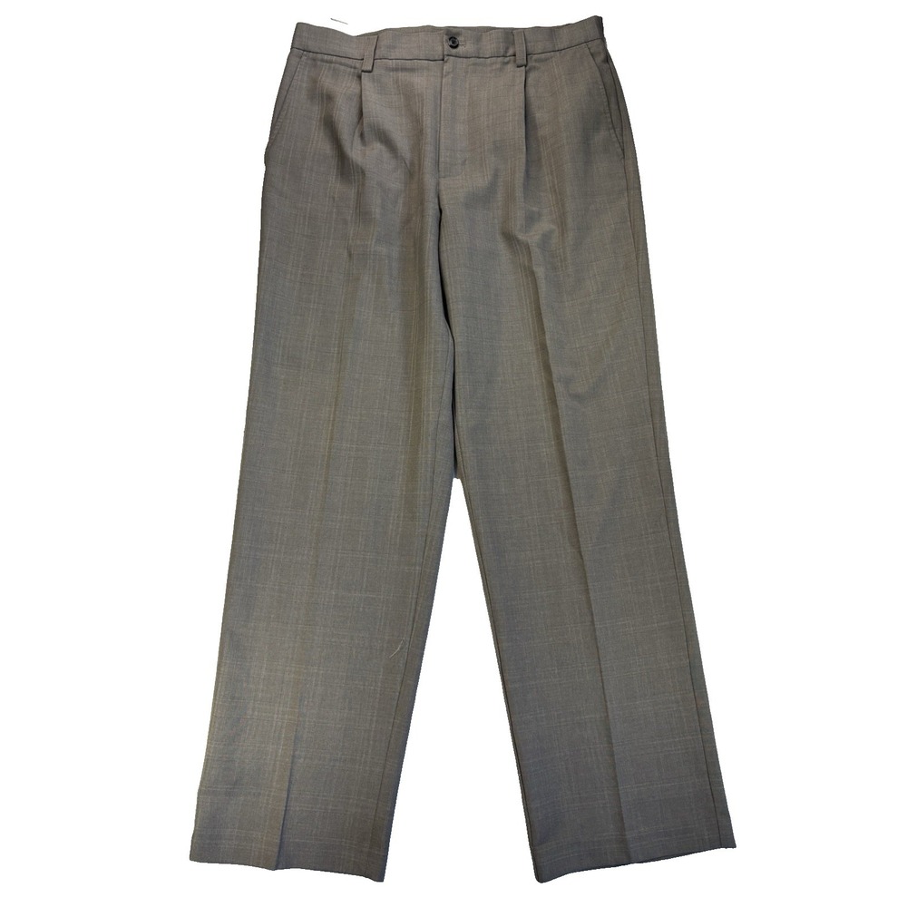 Izod Golf Classix Mens 34X32 Gray‎ Plaid Pants Preppy Academia Dressy Career